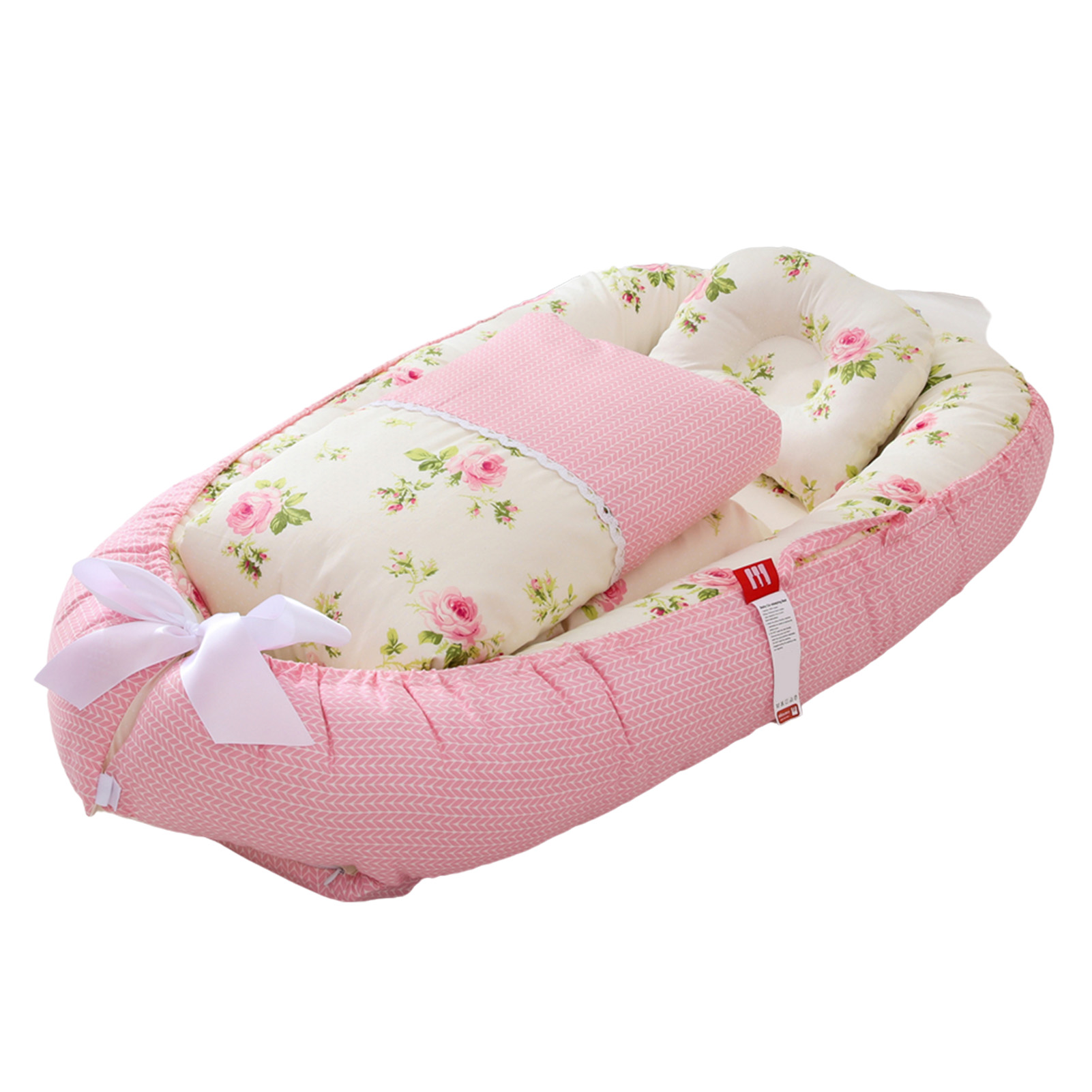 Baby Nest Bed With Pillow And Quilt Portable Crib Travel Bed Infant Toddler Cotton Cradle For Newborn Baby Bed Bassinet Bumper